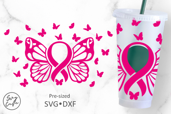 A Design Review of the Venti Cup Cancer Ribbon Graphics