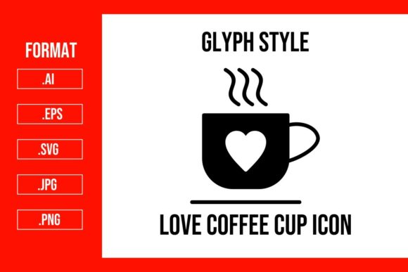 A Designer's Review of the Love Coffee Cup Glyph Icon for Embroidery