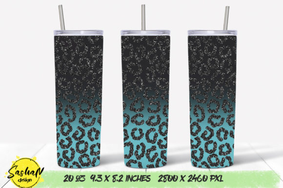 A Designer's Review: The Turquoise Leopard Tumbler Graphics for Print Templates