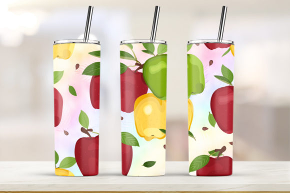 Apple Slime Glass Tumbler Graphics for Print Templates