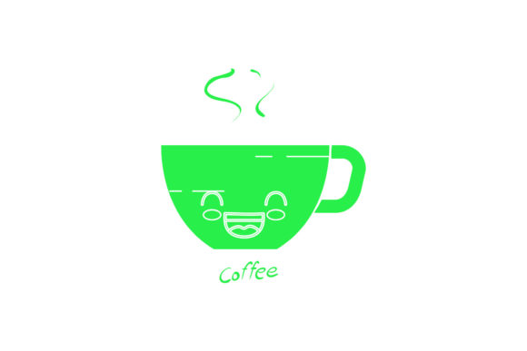 Coffee Cup Cafe Green Style Graphics for Brand Illustration