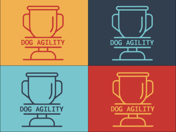 Dog Agility Cup: A Sleek Logo Template for Professional Embroidery