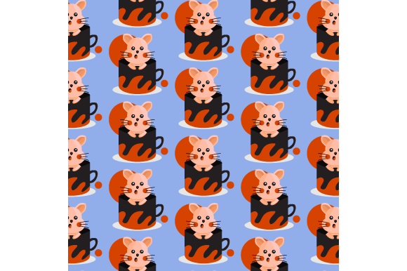 Seamless Pattern Inside Cup Animal Cat: A Designer's Perspective