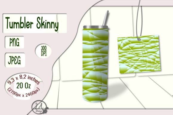 Skinny Tumbler Yellow-Green 01: Graphics & Print Templates
