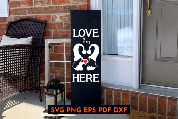 Valentines Day Vertical Porch Sign SVG for Seasonal Graphics