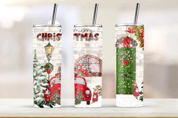 Winter Scene Graphics for Seasonal Packaging Templates